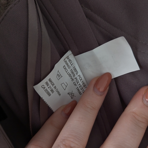 NWT MGNY Madeline Gardner Taupe Beaded Embellished Half Sleeve Sheer Gown Dress - Picture 6 of 7